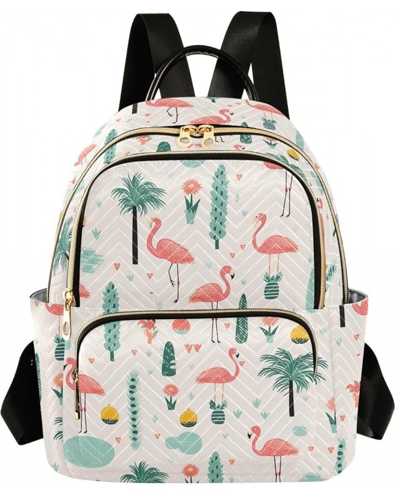 Pink Flamingo Pineapple Backpack Purse for Women Small Travel Bag Fashion Daypack M 202a3399 M(11.4"x6.1"x14.17") 202a3399 $2...