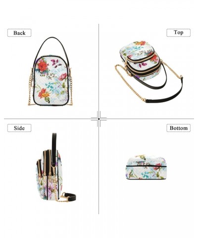 Vintage Plants and Birds Small Handbags Quilted Crossbody Bags for Women Chain Crossbody $13.25 Crossbody Bags