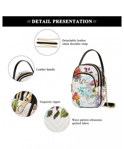 Vintage Plants and Birds Small Handbags Quilted Crossbody Bags for Women Chain Crossbody $13.25 Crossbody Bags