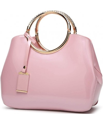 Women Shiny Patent Leather Party Evening Handbag Dinner Wedding Purse Shoulder Tote Pink $34.70 Totes