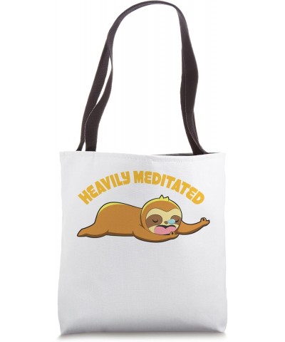 Heavily Meditated Yoga Meditation Sloth Sleeping Tote Bag $15.05 Totes