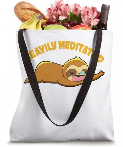 Heavily Meditated Yoga Meditation Sloth Sleeping Tote Bag $15.05 Totes