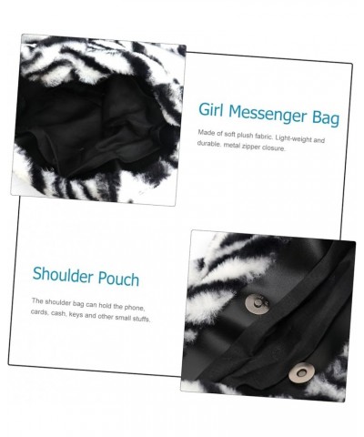 2 Pcs Plush Shoulder Bag Polyester Simple Suspenders Women's Blackx3pcs $9.04 Crossbody Bags