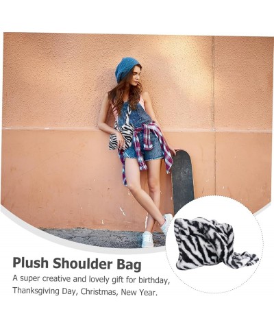 2 Pcs Plush Shoulder Bag Polyester Simple Suspenders Women's Blackx3pcs $9.04 Crossbody Bags