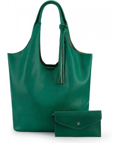 Slouchy Hobo Bags for Women Soft Designer Shoulder Purses Ladies Top Handle Handbag Z Emerald Greem $17.99 Totes