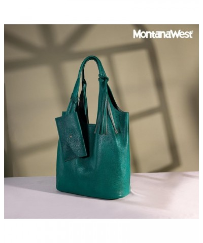 Slouchy Hobo Bags for Women Soft Designer Shoulder Purses Ladies Top Handle Handbag Z Emerald Greem $17.99 Totes