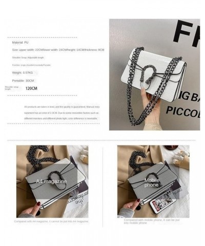 2022 one-shoulder messenger bag crocodile pattern diamond chain armpit small square bag(black) White $27.95 Totes