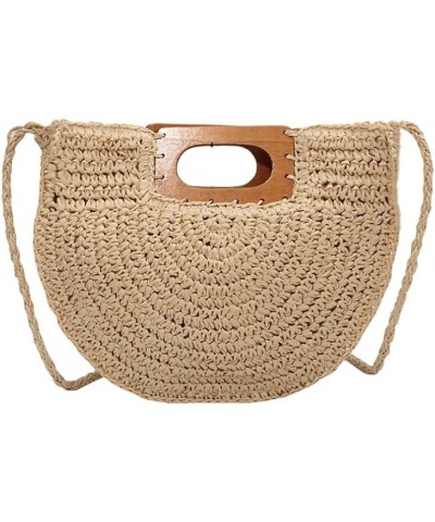 Summer Big Handbag Ladies Straw Shoulder Bags Holiday Beach Bohemian Woven Handle Bag Fashion Shopper Beige Bag $18.98 Handbags