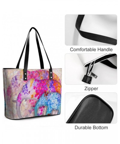 Womens Handbag Elephants Leather Tote Bag Top Handle Satchel Bags For Lady $18.19 Totes