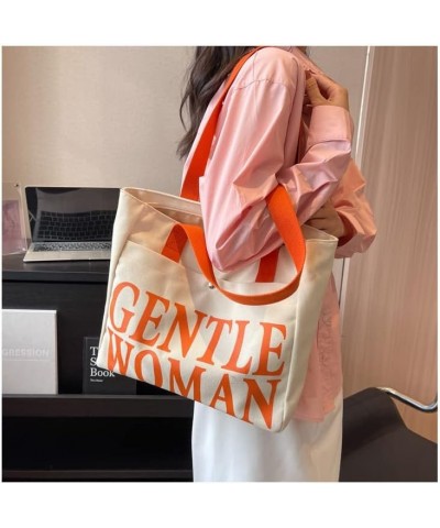 JONGJUER large Capacity Multi-Pocket Handbag Canvas Tote Purses Crossbody Bag for Women Tote Crossbody Bag Orange $12.70 Totes