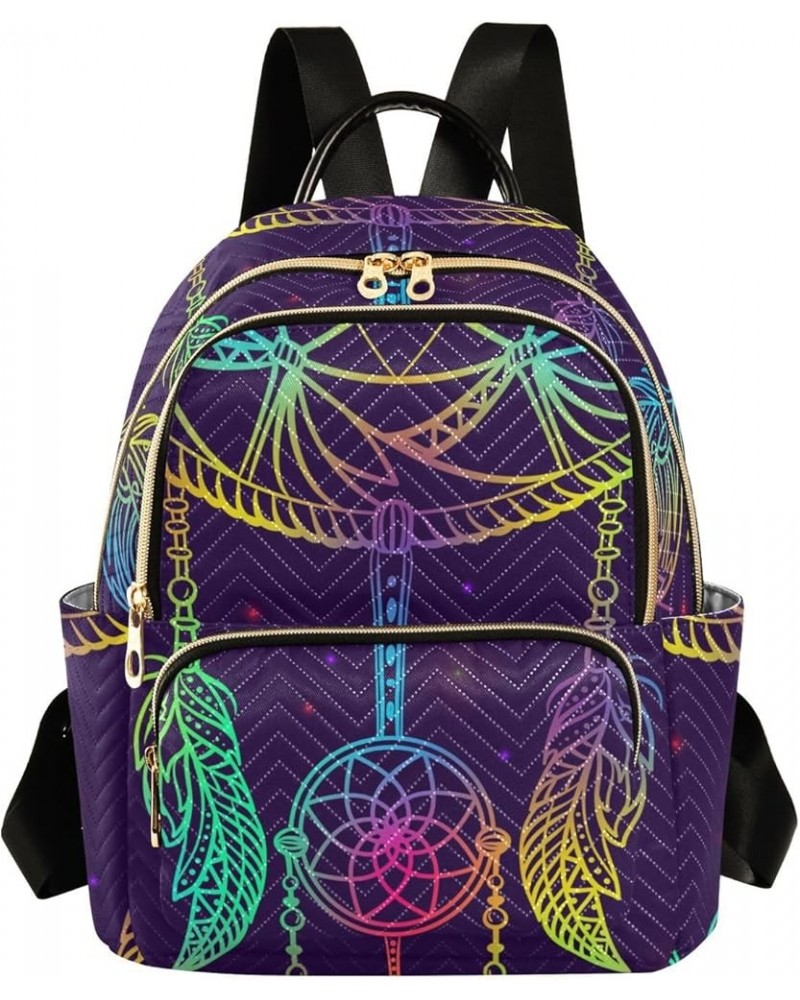 Night Sky Star Dreamcatcher Women's Backpack Purse Causal Daypack Work Travel College Business Trip Bag Shoulder Bag Small $1...