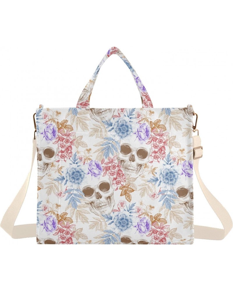 Women's Tote Handbags Tote Shoulder Bag Flower Skull 3 Big Capacity Handbag for College Work Travel Business,S $16.22 Totes