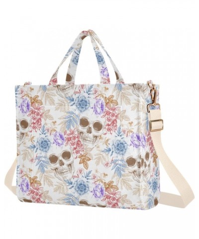 Women's Tote Handbags Tote Shoulder Bag Flower Skull 3 Big Capacity Handbag for College Work Travel Business,S $16.22 Totes