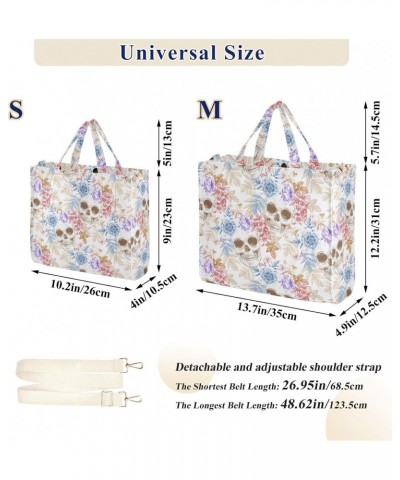 Women's Tote Handbags Tote Shoulder Bag Flower Skull 3 Big Capacity Handbag for College Work Travel Business,S $16.22 Totes