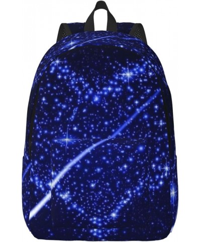 Shooting Star Heart Print Unisex Canvas Backpack Cute Backpack For Travel Sports Casual Aesthetic Backpack Black Medium $21.1...