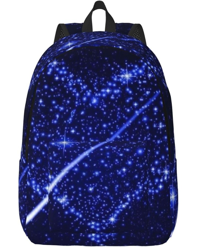 Shooting Star Heart Print Unisex Canvas Backpack Cute Backpack For Travel Sports Casual Aesthetic Backpack Black Medium $21.1...