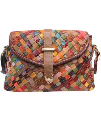 Women's Multicolor Floral Shoulder Bag Genuine Leather Patchwork Colorful urses Multicoloured $52.87 Shoulder Bags