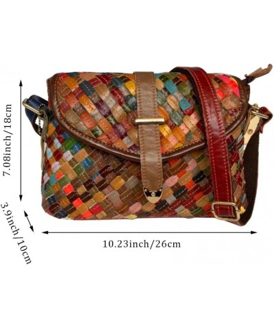 Women's Multicolor Floral Shoulder Bag Genuine Leather Patchwork Colorful urses Multicoloured $52.87 Shoulder Bags