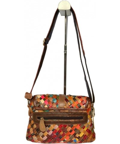 Women's Multicolor Floral Shoulder Bag Genuine Leather Patchwork Colorful urses Multicoloured $52.87 Shoulder Bags