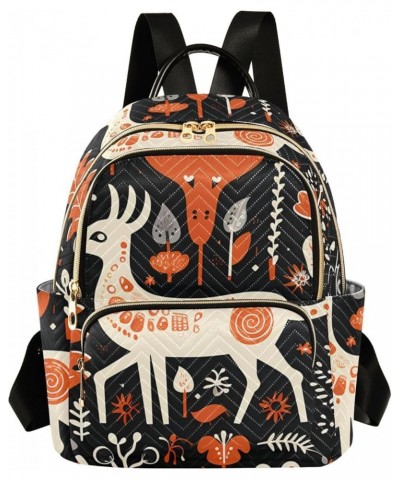 Orange Christmas Tree Elk Fashion Travel Backpack for Women Multi Pockets Lightweight Purse for Women-M Multicolor Small $17....