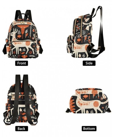 Orange Christmas Tree Elk Fashion Travel Backpack for Women Multi Pockets Lightweight Purse for Women-M Multicolor Small $17....