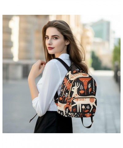 Orange Christmas Tree Elk Fashion Travel Backpack for Women Multi Pockets Lightweight Purse for Women-M Multicolor Small $17....