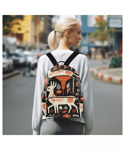 Orange Christmas Tree Elk Fashion Travel Backpack for Women Multi Pockets Lightweight Purse for Women-M Multicolor Small $17....