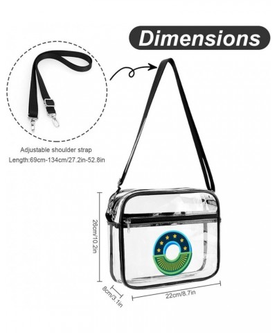 Women Men Clear Crossbody Bag Letter D Sticker Clear Purse PVC Messenger Bag Stadium Approved for Travel Concert Letter O Sti...