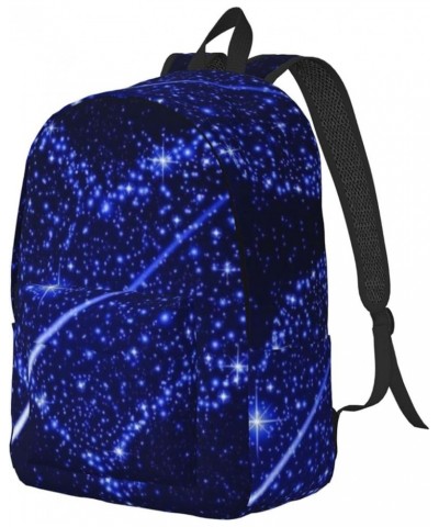 Shooting Star Heart Print Unisex Canvas Backpack Cute Backpack For Travel Sports Casual Aesthetic Backpack Black Medium $21.1...