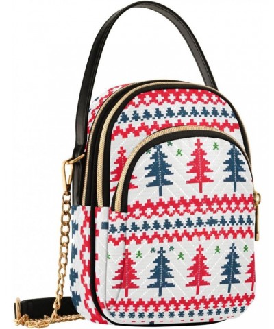 Christmas Knit Tree Crossbody Bags for Women Crossbody Tote Bag Cell Phone Wallet with Chain Strap for Travel Daily Use $10.4...