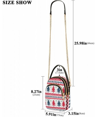 Christmas Knit Tree Crossbody Bags for Women Crossbody Tote Bag Cell Phone Wallet with Chain Strap for Travel Daily Use $10.4...