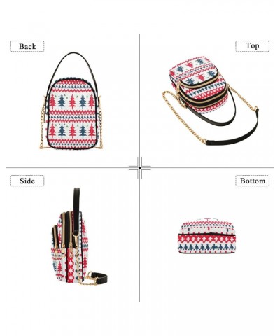 Christmas Knit Tree Crossbody Bags for Women Crossbody Tote Bag Cell Phone Wallet with Chain Strap for Travel Daily Use $10.4...