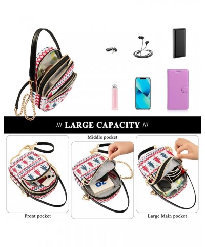 Christmas Knit Tree Crossbody Bags for Women Crossbody Tote Bag Cell Phone Wallet with Chain Strap for Travel Daily Use $10.4...