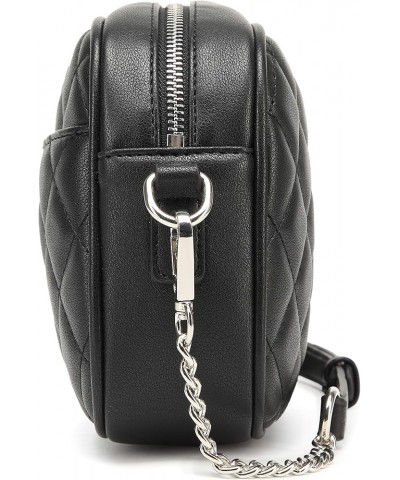 Quilted Crossbody Bag, Medium Lightweight Shoulder Purse Top Zipper Tassel Accent Black-silver Hardware Lm692 $18.14 Crossbod...