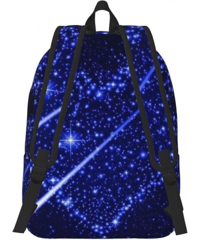 Shooting Star Heart Print Unisex Canvas Backpack Cute Backpack For Travel Sports Casual Aesthetic Backpack Black Medium $21.1...