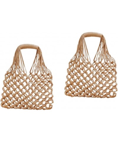 2 Pcs Hollow Woven Handbag Straw Bags for Women Beach Summer Woven Bag Woven Tote Bag for Women Handmade Straw Bag Womans Wal...