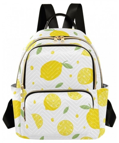 Summer Lemon Quilted Backpack for Women Travel Bag Shoulder Bags Purse for Nurse Work Daily M Small $18.28 Backpacks