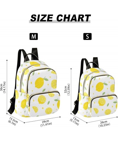 Summer Lemon Quilted Backpack for Women Travel Bag Shoulder Bags Purse for Nurse Work Daily M Small $18.28 Backpacks