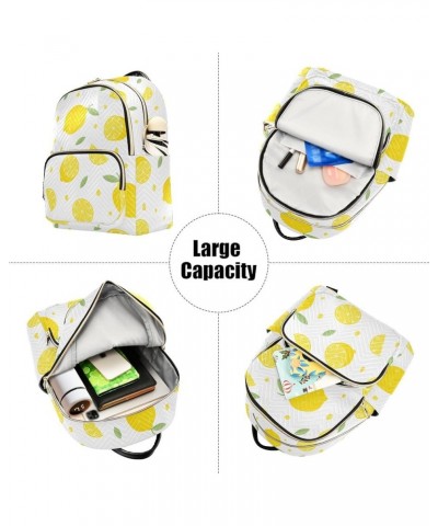 Summer Lemon Quilted Backpack for Women Travel Bag Shoulder Bags Purse for Nurse Work Daily M Small $18.28 Backpacks