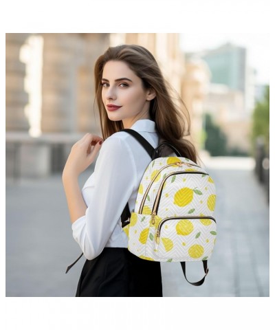 Summer Lemon Quilted Backpack for Women Travel Bag Shoulder Bags Purse for Nurse Work Daily M Small $18.28 Backpacks