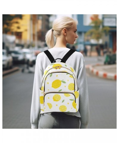 Summer Lemon Quilted Backpack for Women Travel Bag Shoulder Bags Purse for Nurse Work Daily M Small $18.28 Backpacks