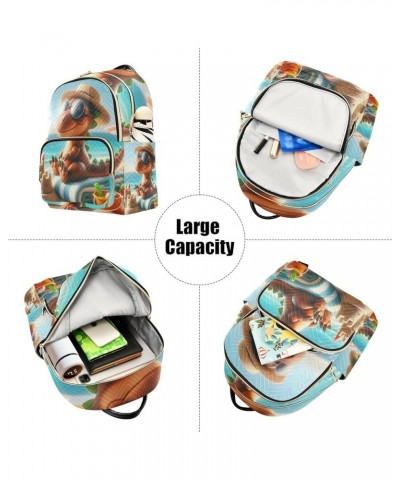 Small Backpack Purse for Women, A Cute Dinosaur Vacationing on The Beach Travel Bag Casual Daypack Shoulder Bag Small $19.43 ...