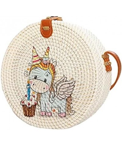 Unicorn Decoupage Bali Rattan Bag $13.05 Shoulder Bags