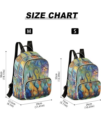 Green Blue Sea Animal Purse Backpack for Women Small Quilted Backpack Purse for Women Magic Cats Small $13.99 Backpacks