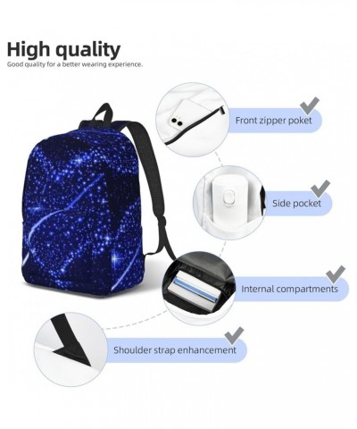 Shooting Star Heart Print Unisex Canvas Backpack Cute Backpack For Travel Sports Casual Aesthetic Backpack Black Medium $21.1...