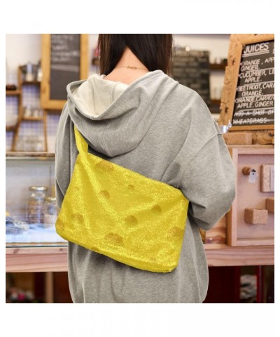 Plush Underarm Bag, (Yellow Bubble) Fluffy Shoulder Bag Women Ladies Tote Bag, Cute Furry Purse, Small Handbag Bag for Autumn...