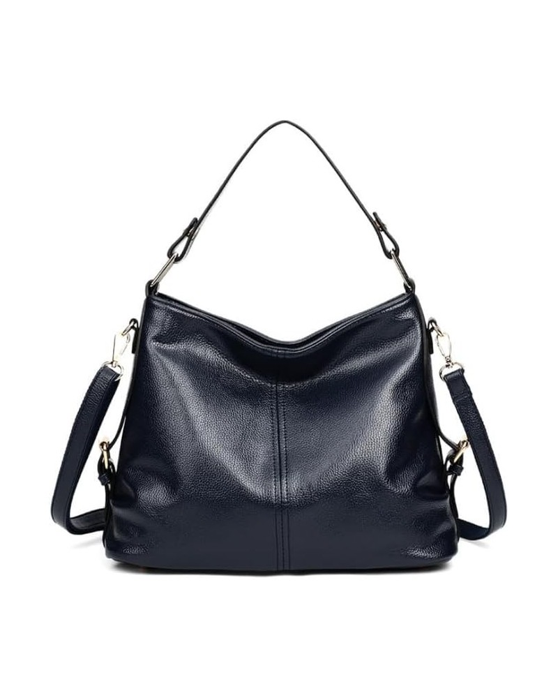 Leather Hobo Handbags for Women Crossbody Bag Stylish Tote Bag Large Capacity Shoulder Bags Deep Blue $17.15 Totes