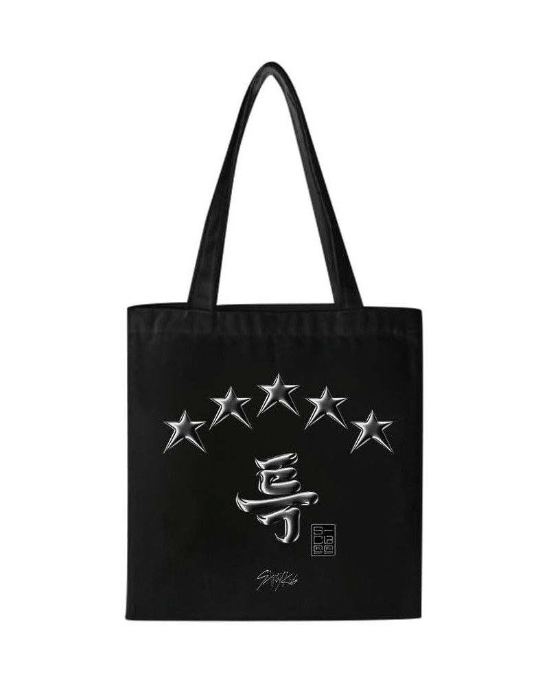 Stray Kids Canvas Bag KPOP 5-STAR HyunJIn I.N Same Style Letter Logo Printing Zipper Shoulder Bag Women Handbag Black-a $14.5...