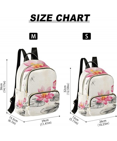 Small Backpack for Women Travel Bag Lotus Frog Dragonfly Watercolor Daypack Purse Fashion Shoulder Bag Rucksack Medium B659 $...