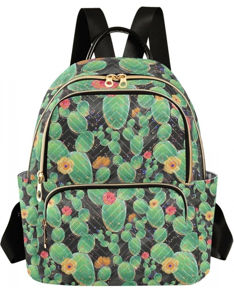 Women Backpack Botany Cactus Flower Anti-Theft Travel Backpack with Luggage Belt Lightweight Handbag Lady Purse Roomy Double ...